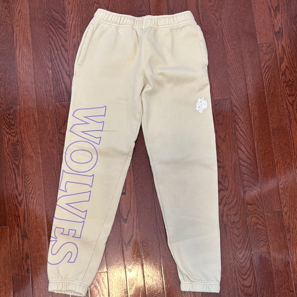 Darc Sport Cream Joggers with Wolves Print